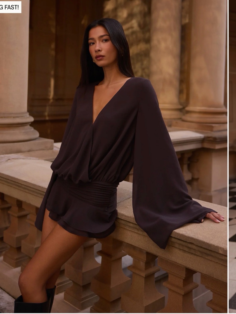 BNWT Peppermayo Elisana Mini Dress - Dark Brown